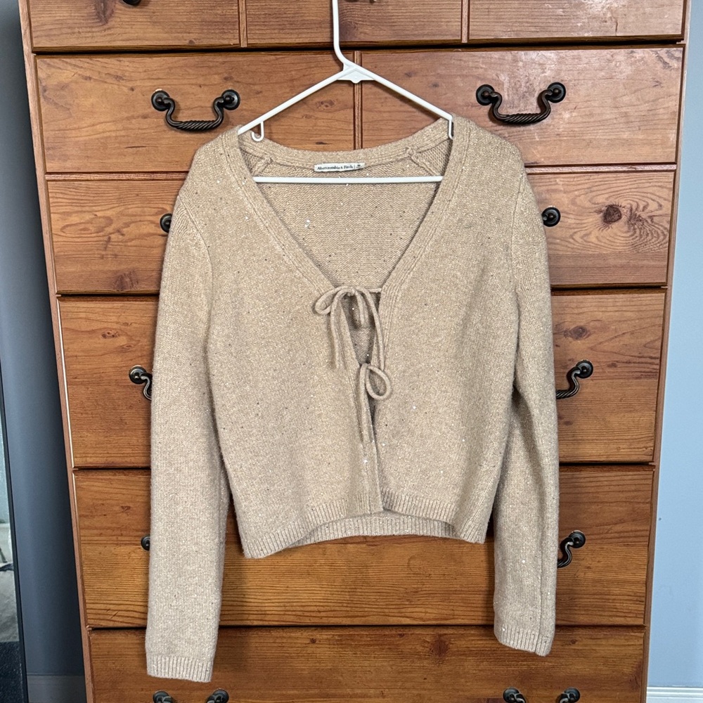 Abercrombie & Fitch Tan V-Neck Sweater